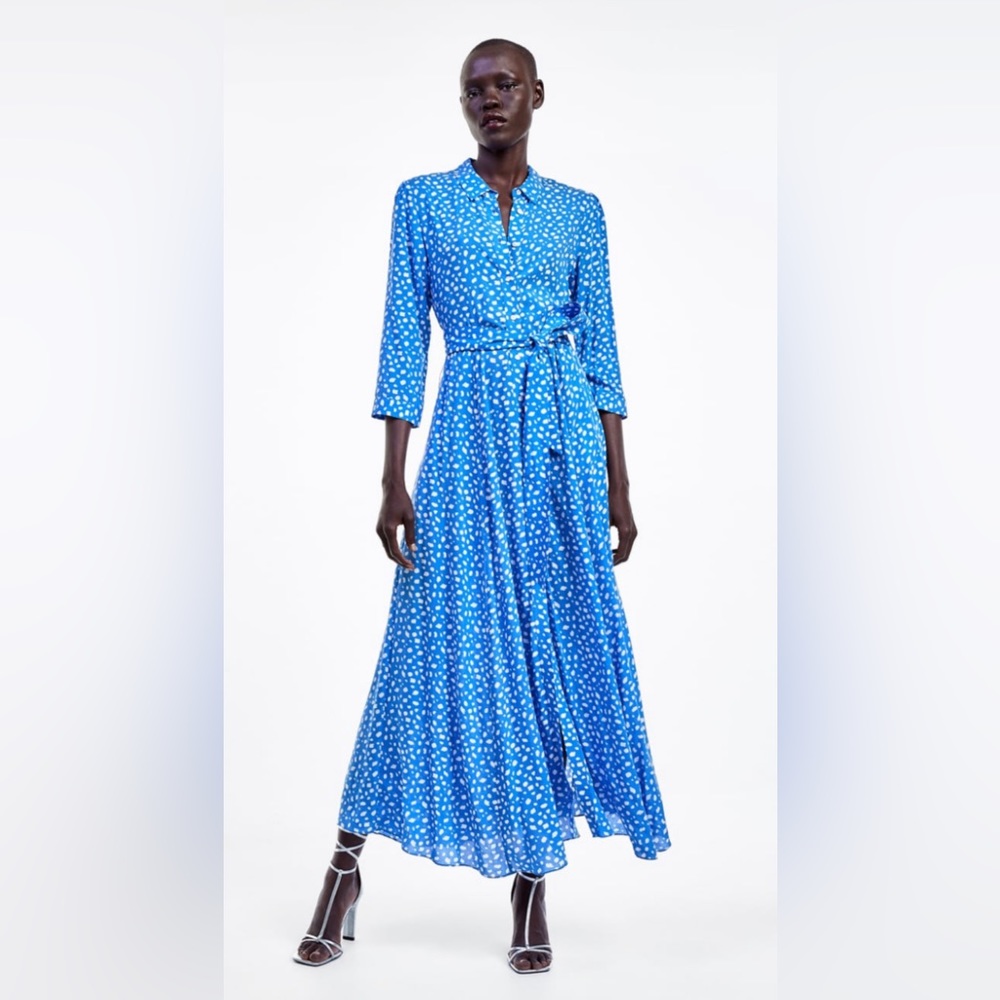 Zara Light Blue Shirt dress